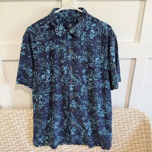 Caribbean Joe Washable Silk Short Sleeve Casual Button Down Shirt